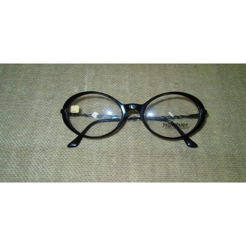 Yves Saint Laurent YSL Eyeglasses Black Oval Frames‎ Only Glasses